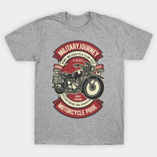Military Moto Pride – Retro High-Speed Journey T-Shirt